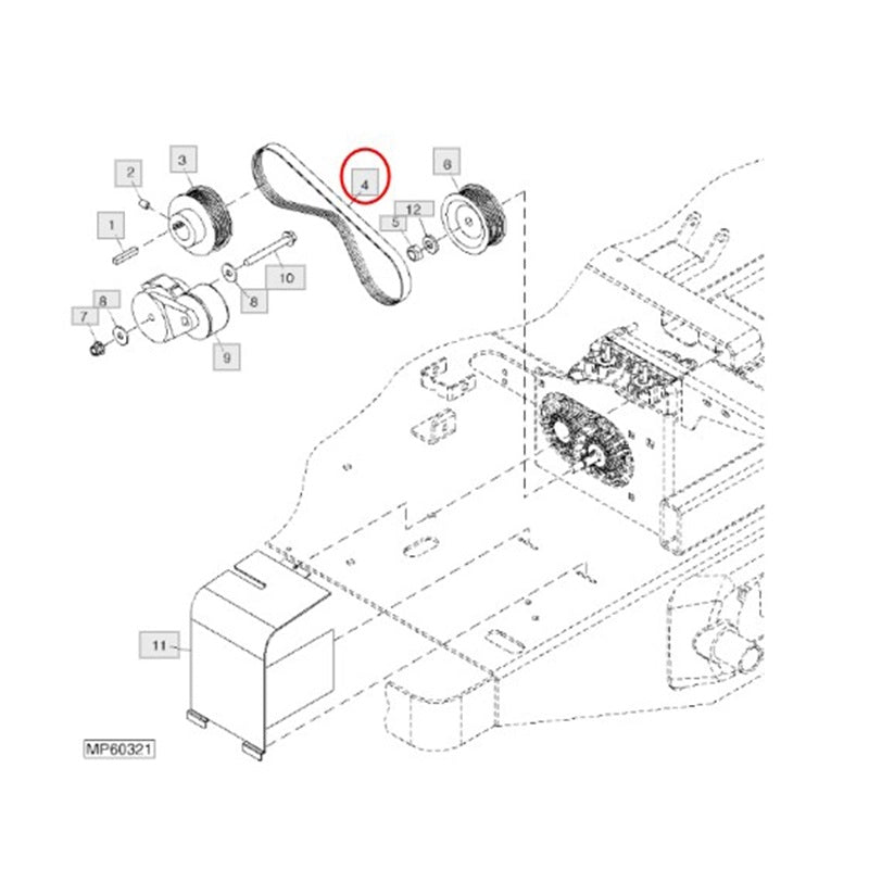 Pump Drive Belt TCU16026 for Kawasaki Engine FD750D FD791D FH721D John Deere Mower 737 757 777 797