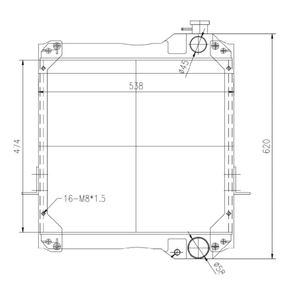 Radiator 234876A2 239739A2 239739A1 for CASE 4391 P85 PX70 PX85 RP110 RP65 RP85 RPZ65 RPZ85 Engine 570MXT 580M 580SM 580L 580SL 590L 590SL 585G 586G 588G
