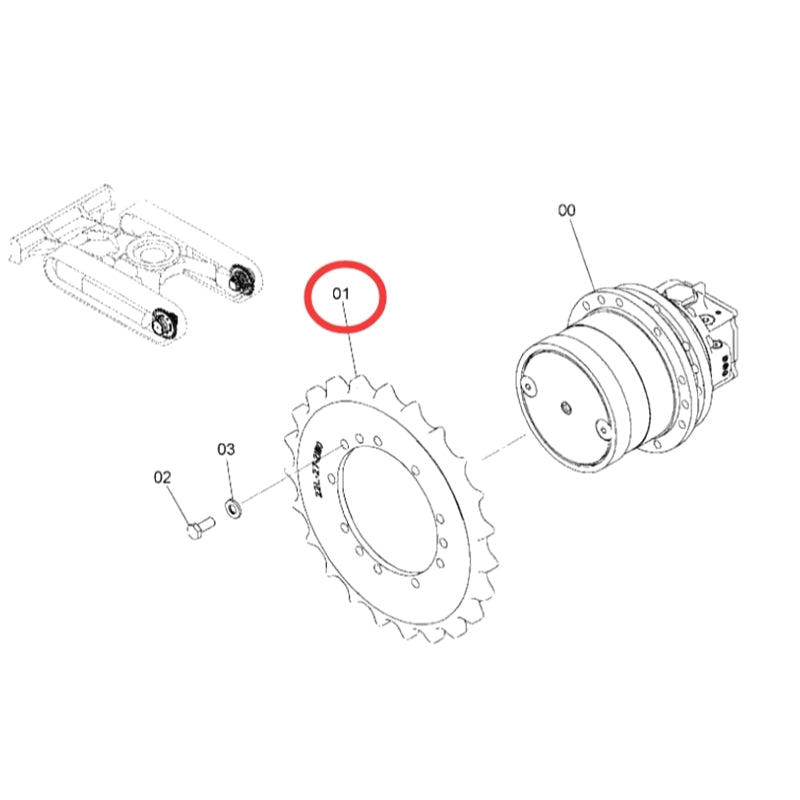 Sprocket 1032265 for John Deere Excavator 27D 35D 35G