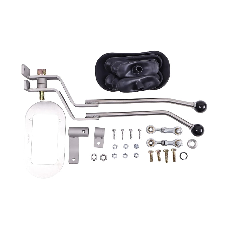 Stainless Twin-Stick Shifter With Boot NP205GM8 for GM NP205 8-Bolt Transfer Case