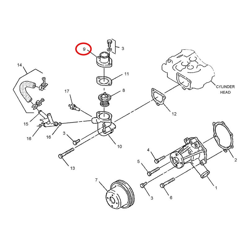 Thermostat Cover 223-0301 for Mitsubishi Engine L3E Caterpillar CAT Excavator 301.6C 301.8C