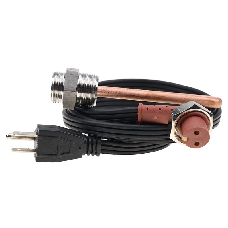 120V 1000W 3/4"NPT Engine Block Heater Assembly 1214R 30307 LR93521 3500043 for Ford Caterpillar Hino Mack Mercury Nissan Lincoln International Detroit
