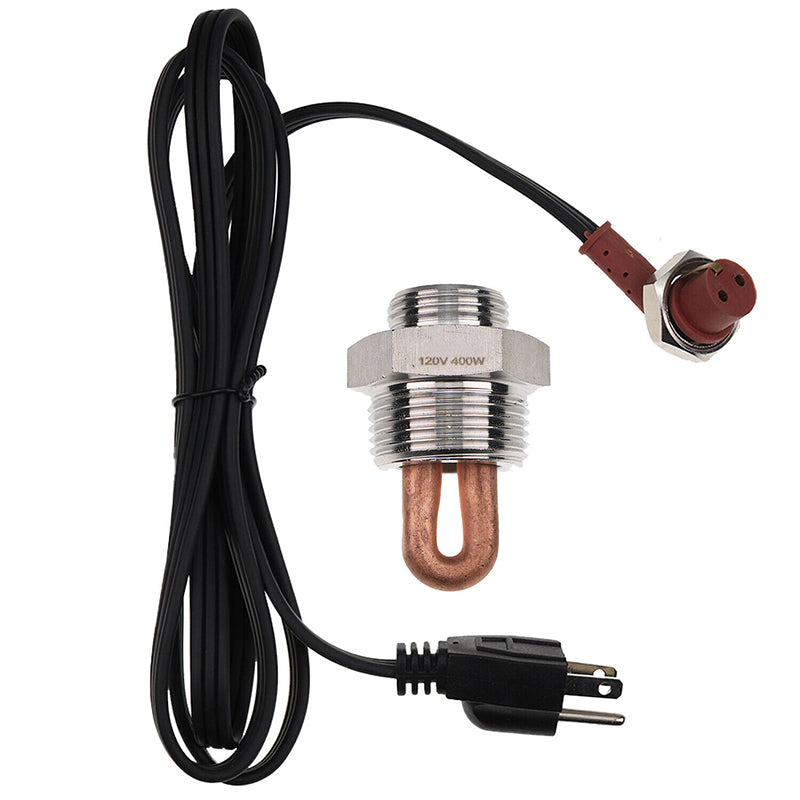120V 400W 1" NPT Engine Block Heater Assembly D8NN8B152AB for Ford New Holland Tractor 2000 3000 4000 5000
