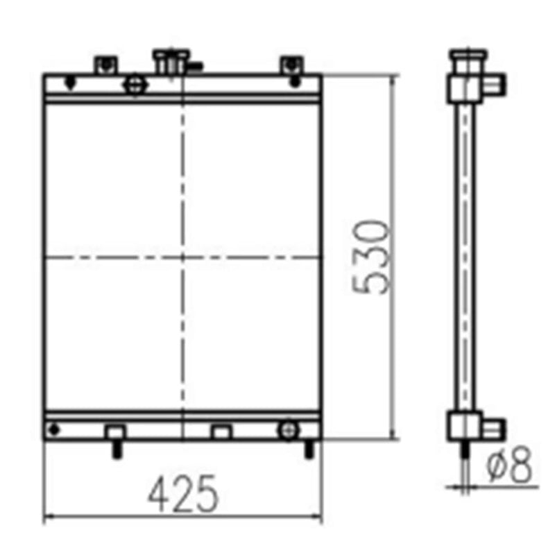 Water Tank Radiator 20T-03-81110 For Komatsu Excavator PC30R-8 PC35R-8 PC40R-8 PC45R-8