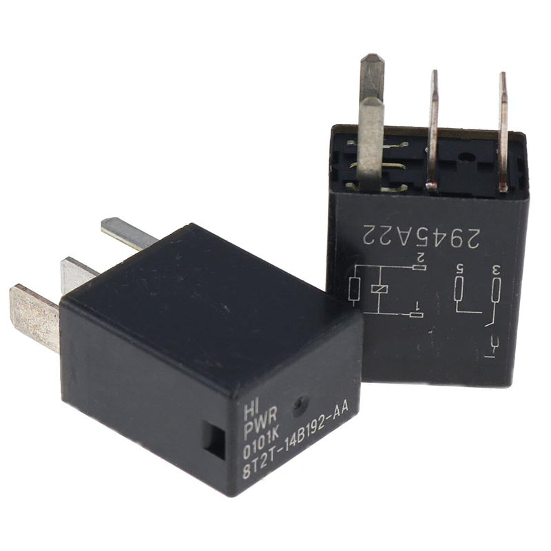 2 Pcs 4-PIN Relay Black Multi-Purpose Relay 8T2T-14B192-AA for Fusion F-250 F150 Ford FoMoCo