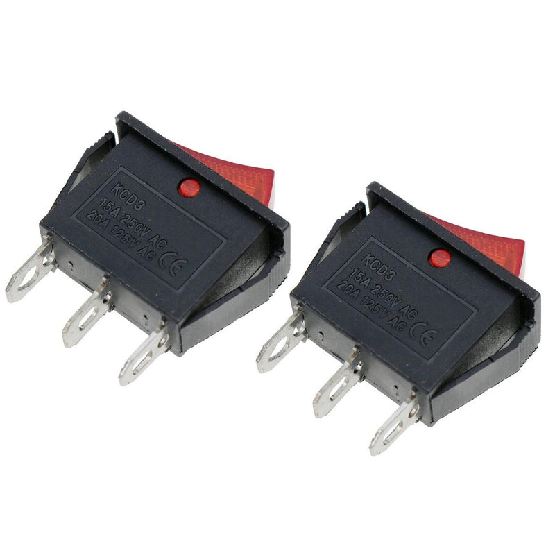 2pcs 120V Rocker Switch Lighted On Off 120927-24 for Electric Fireplac ...