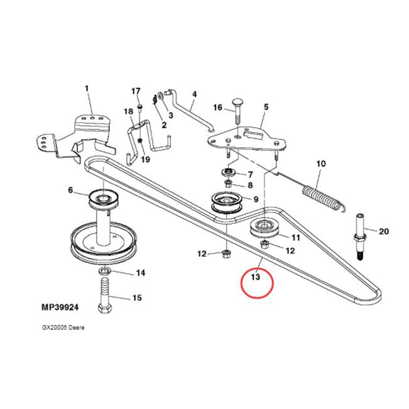 Transmission Drive Belt GX20006 for John Deere Tractor L105 L107 L108 L110 L111 L118 L120 L130 L2048