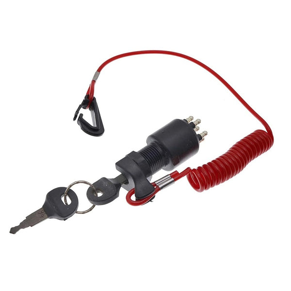 Ignition Switch & Keys with Safety Lanyard 175974 for OMC Johnson Evinrude BRP 40-200HP Outboard Motor
