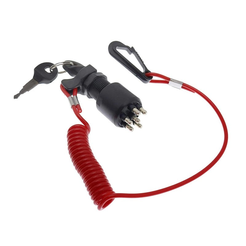 Ignition Switch & Keys with Safety Lanyard 175974 for OMC Johnson Evinrude BRP 40-200HP Outboard Motor