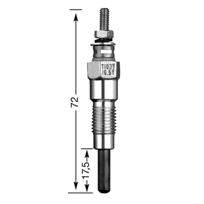 4Pcs Glow Plug 15261-65510 for Kubota V1502 V1702 V1902 Engine B5100D B5100E B6100D B6100E B7100D